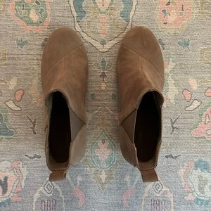 Toms Desert Wedge Bootie in Taupe Suede